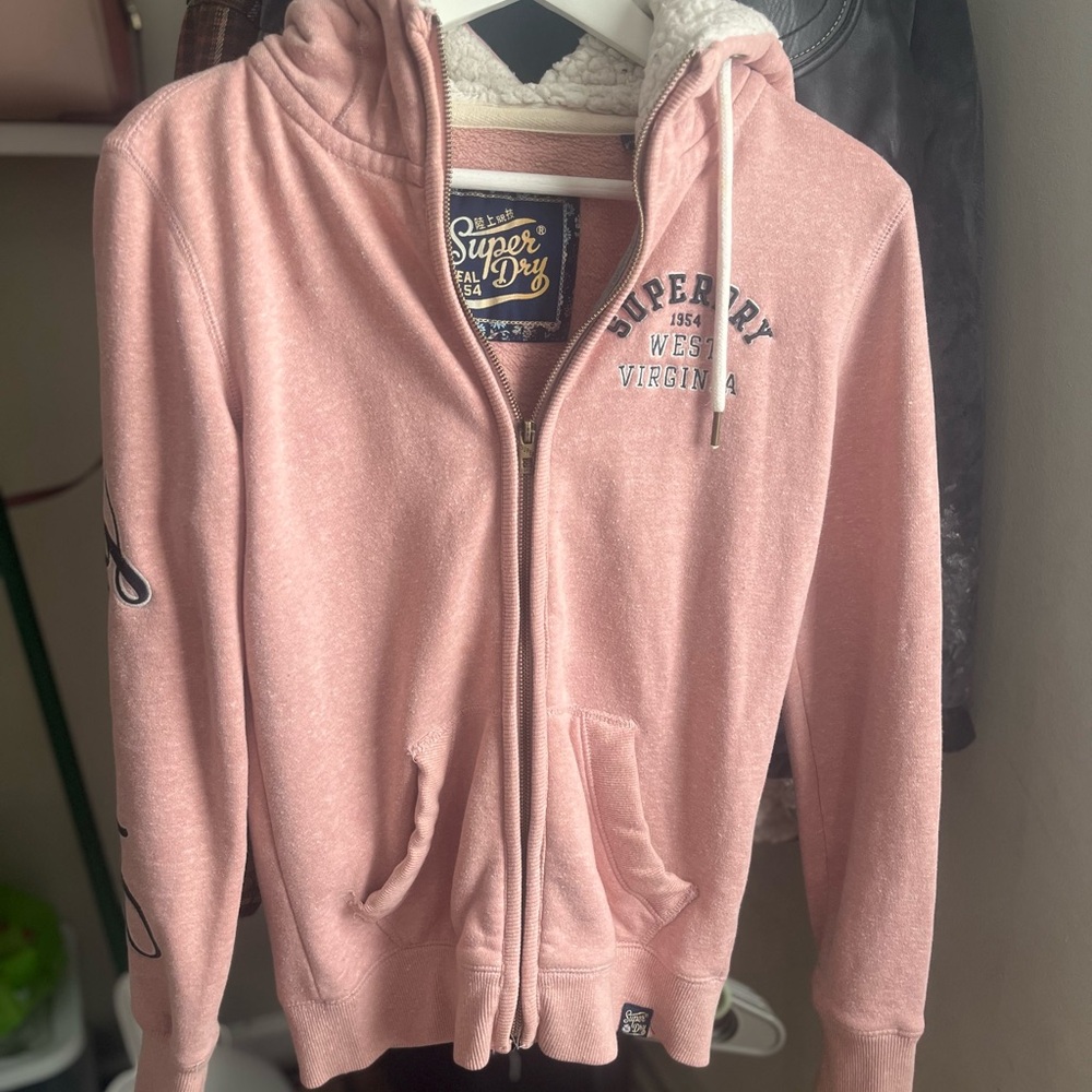 Superdry Soft Pink Fleece Jacket